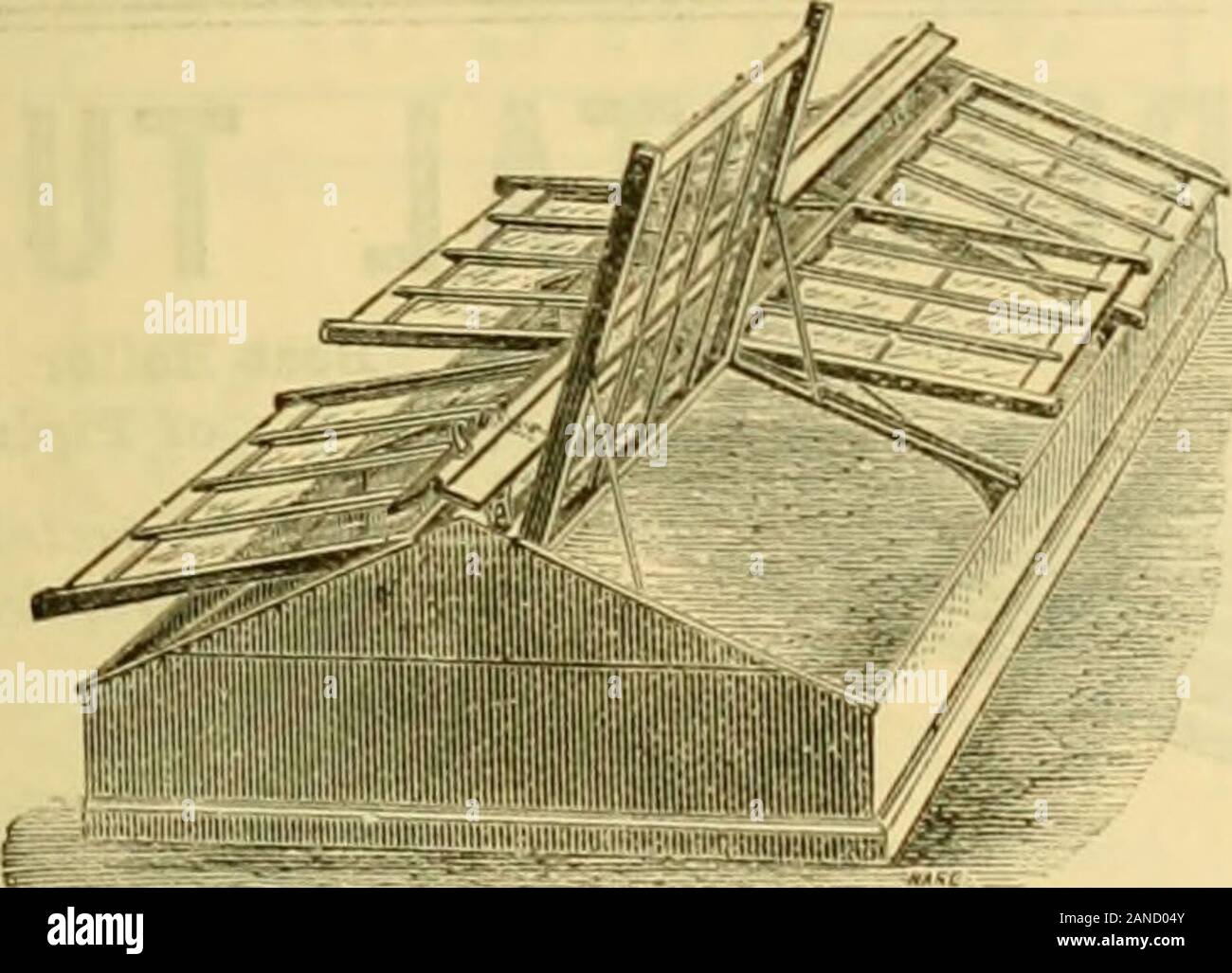 Die Gärtner' Chronik: Eine wöchentliche Illustrierte Zeitschrift über Gartenbau und verwandte Themen. Superior tragbaren Rahmen, dem großen Bestand zum sofortigen Einsatz bereit, gut gemacht, lackiert vier Mäntel, pdnzed mit 21-o/.. glu ^s, Franko: - l-Jight frame, 4x Ti 36*. 6d.; 2-Light Frame, 6X8, 58 s . ; 3-light frtmie, 12 x 6, 85*. 6 Rf. Span-Dach Rahmen, 12x4. 1 £. *V. • 9 x 5, £ j 15*.; HARDY BÄRCHEN ^^ CO, Gsrtar mLEICESTER RICHARDSONS VERBESSERTE GARTEN FRAMES.. Mit ADJCSTABLE RinGh: VKXTILATION. Die Beleuchtung kann sofort entfernt oder geöffnet Feste zu jeder anglewithout stört die Pflanzen sein. Frachtfrei jede S Stockfoto