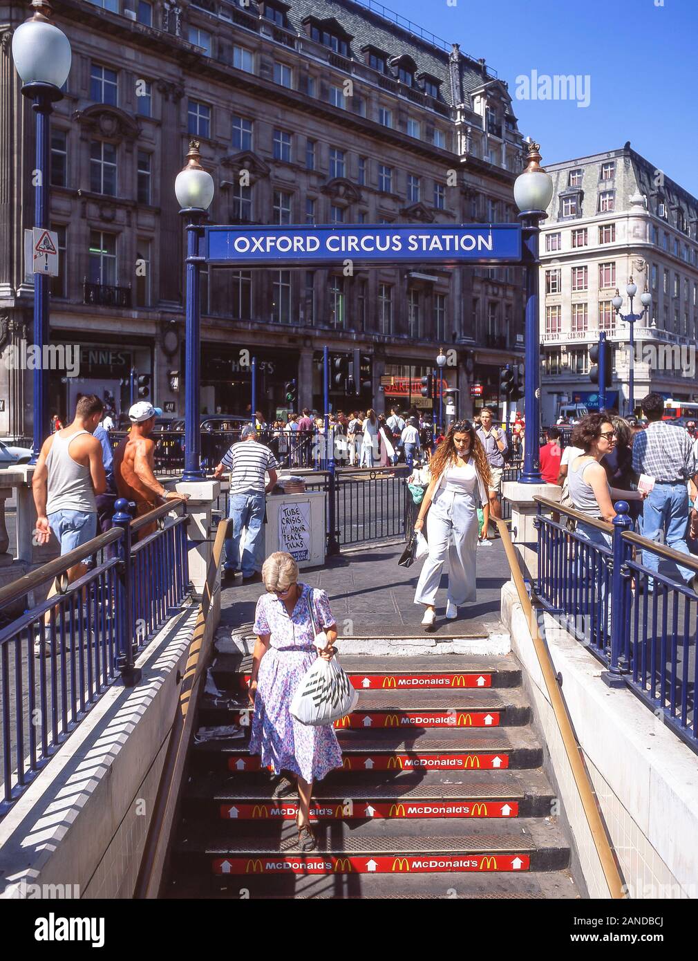 Die U-Bahn-Station Oxford Circus, Oxford Circus, Westminster, London, England, Vereinigtes Königreich Stockfoto
