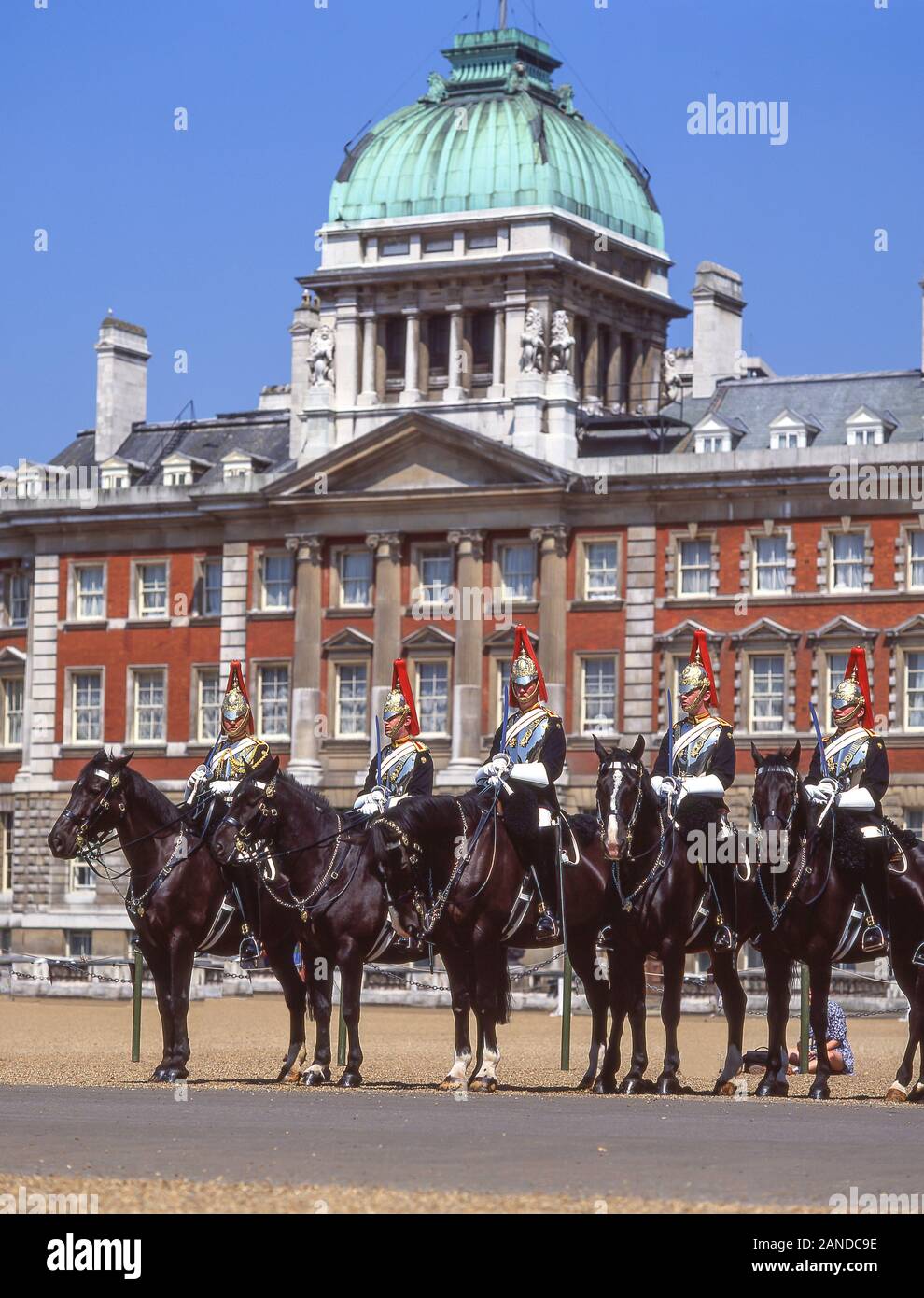 Wachablösung, Horse Guards Parade, Whitehall, City of Westminster, Greater London, England, Großbritannien Stockfoto