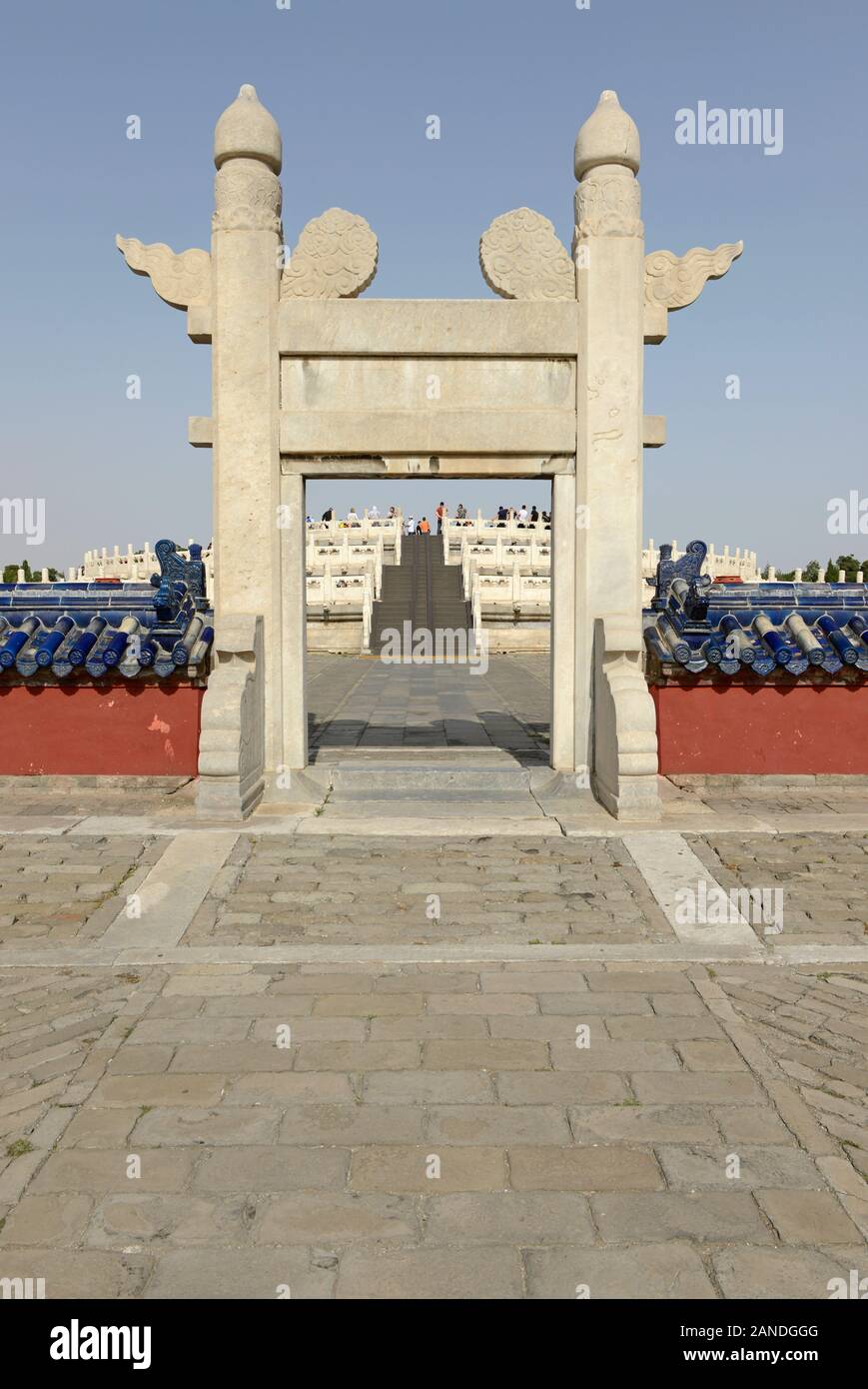 Eingang zu den Rundschreiben Damm Altar im Tempel des Himmels komplexe in Peking, China Stockfoto