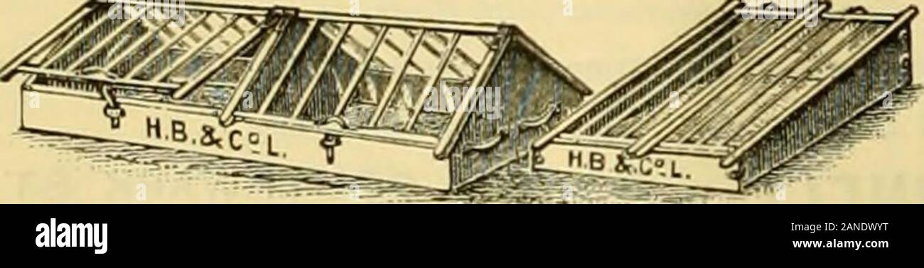 Die Gärtner' Chronik: Eine wöchentliche Illustrierte Zeitschrift über Gartenbau und verwandte Themen. Dieses Gewächshaus errichtet und beheizt, inany Teil des Landes, besten Materialien nur,- workmanshipguaranteed, 25 ft. bis 12 ft., £ 50 und 30 ft. bis 15 ft., 70 £. Mauerwerk vorbehalten. Für Einzelheiten, siehe unseren Katalog, post-frei. Superior tragbaren Rahmen, dem großen Bestand zum sofortigen Einsatz bereit, gut gemacht, lackiert vier Mäntel, glasiert mit 21-07.. Glas, Franko: - 1 - Light Frame, 4x6, 36s. Fid.; 2-Light Frame, 6x8. 53 s. : 3-Light Frame, 12X6. 85. 6 Rf. Span-Dach Frames, 12 x 4, £ 17 s. 6 D, 9 x 5, 3 £ 15 s Stockfoto