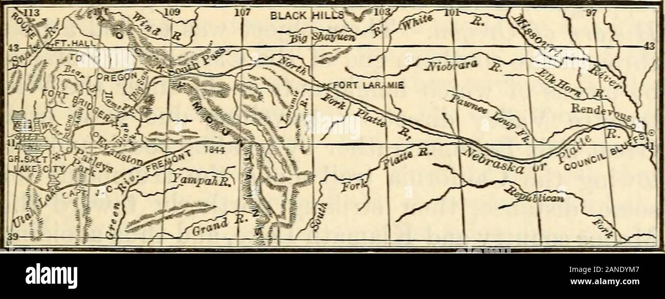 Geschichte von Nevada, Colorado und Wyoming, 1540-1888.l, nicht theSalt See r< Jute, denn das war nicht bis an den yearafterwards bekannt. Wir bekamen ein Buch von Hastings, Lxt< geschrieben ;) Befüllung des Landes hoch und zeigt es in Glühen - ing Farben. Wir lesen es mit großem Interesse. Wir metHastings auf dem Weg. Am Fort Hall wir Campe< lsome Zeit rekrutiert, und unsere Tiere, die sein - NOMEXCLATUEE wieder hatte. 61 Kommen sehr erschöpft an, dass tioie, Futtermittel knapp werden. Es die Partei gespalten, und diejenigen von uns, die für CaHfornia werebound schlossen sich einige andere, und ein newparty wurde gebildet, mit ungefähr 15 Wagen. Westarted Stockfoto