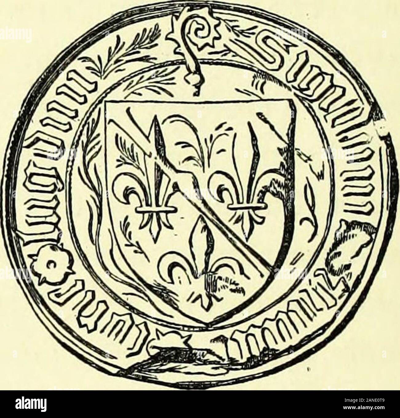 Nouvelle histoire de Lyon et des Provinzen de Lyonnais, Forez, Beaujolais, Franc-Lyonnais et Dombes. Abb. 5. - CHAULES DE BOUUBON Abb. Gq 6. - JEAN DE BOURBON Archevêque de Lyon de 1446 à 1488. Évoque du Puy, administrateur du diocèse Sceau dont il Avant usait dêtre consacré cle LJon dc "9" 466. (1446 a 14.66). Sceau de la Cour dc-Lyon. [Sigillum] DominiKarolide borbonioelecti Les armes de Bourbon surmontées dc La el confirmait ecclesie lugdun[ensis], Crosse, épiscopalc lécu posée derrière Le Chapitre de Lyon, aussitôt après la mort dAme dc Talaru, élut gießen Sohn successeurJean de Bourbon, l Stockfoto
