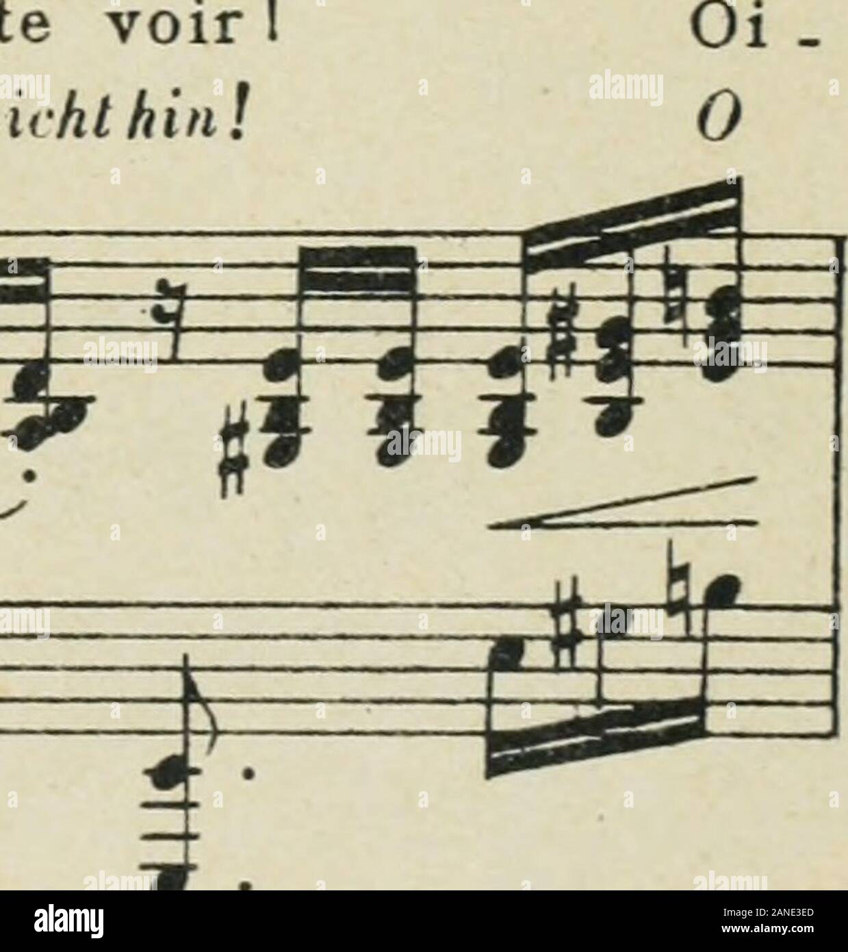 50 mélodies: chant et piano. Irr^Q^-y i f f Ritard. f r^^^^^^^y^^ ein Tempo T=^i ± ^. mekann re es. poirnicht Ai", Sans te voirkann nicht hin!. m f r - Üi^?^^ g MP WP-HH-^  seauxhàtt f i de-les einer vo-ir/i Fia (/f/, durchs Blau tre Nid, Ou wie^Pj/Tj^^ Ji^^ ni ÄTzat - zJnJzzi: ^ -#--? -^--4 é é é é^^^*^ë azzizzazzi ^ 0 - 9 - 9 - I S-i-^w^^f-ér t Stockfoto