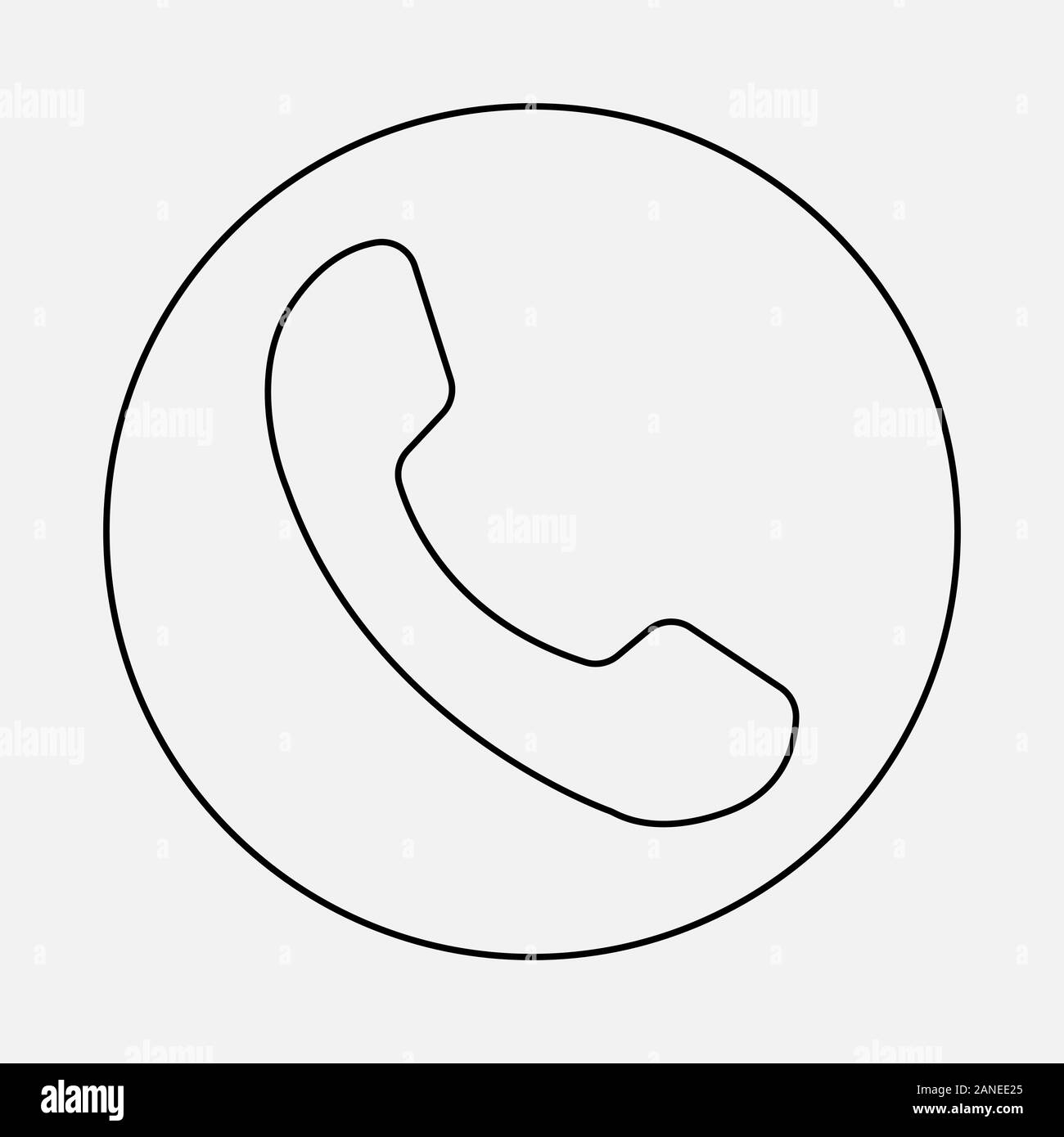 Black Phone u-Symbol. Rufen mich die Antwort auf das Symbol. Stock Vektor