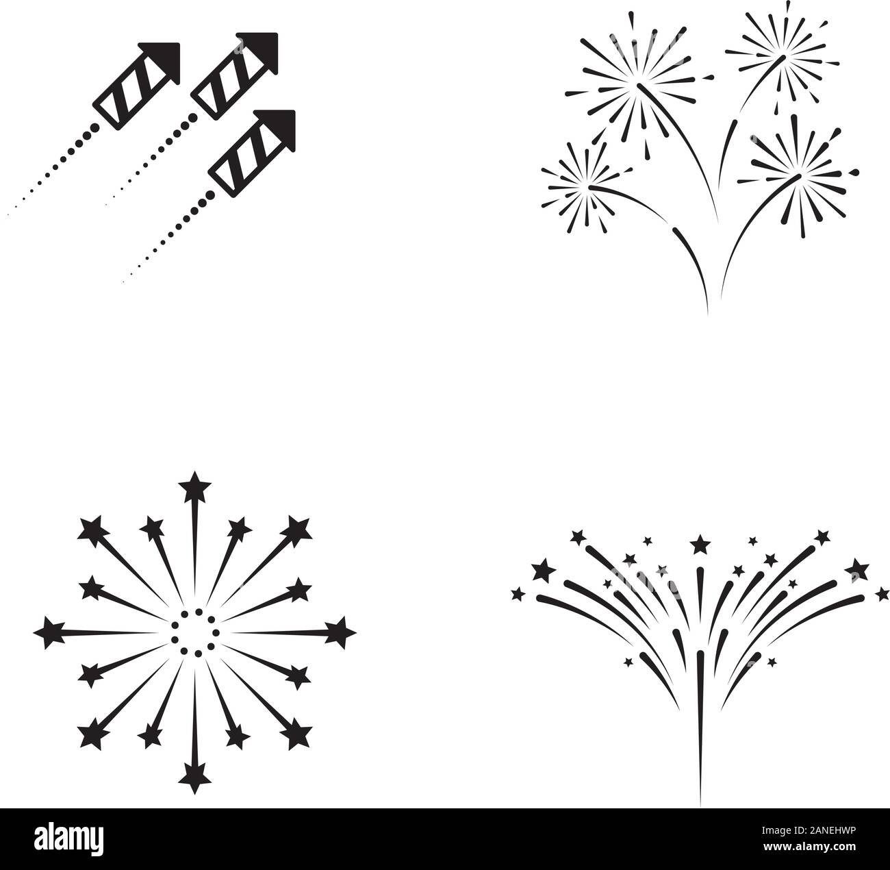 Feuerwerk Vektor icon Abbildung Design Template Stock Vektor