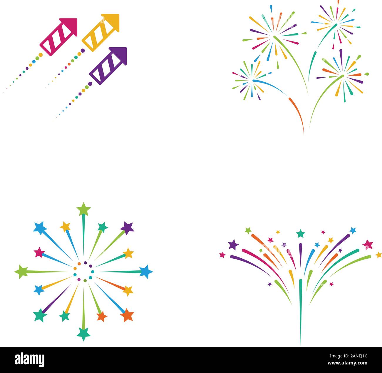 Feuerwerk Vektor icon Abbildung Design Template Stock Vektor