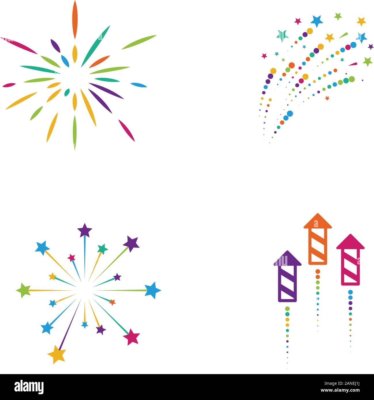 Feuerwerk Vektor icon Abbildung Design Template Stock Vektor