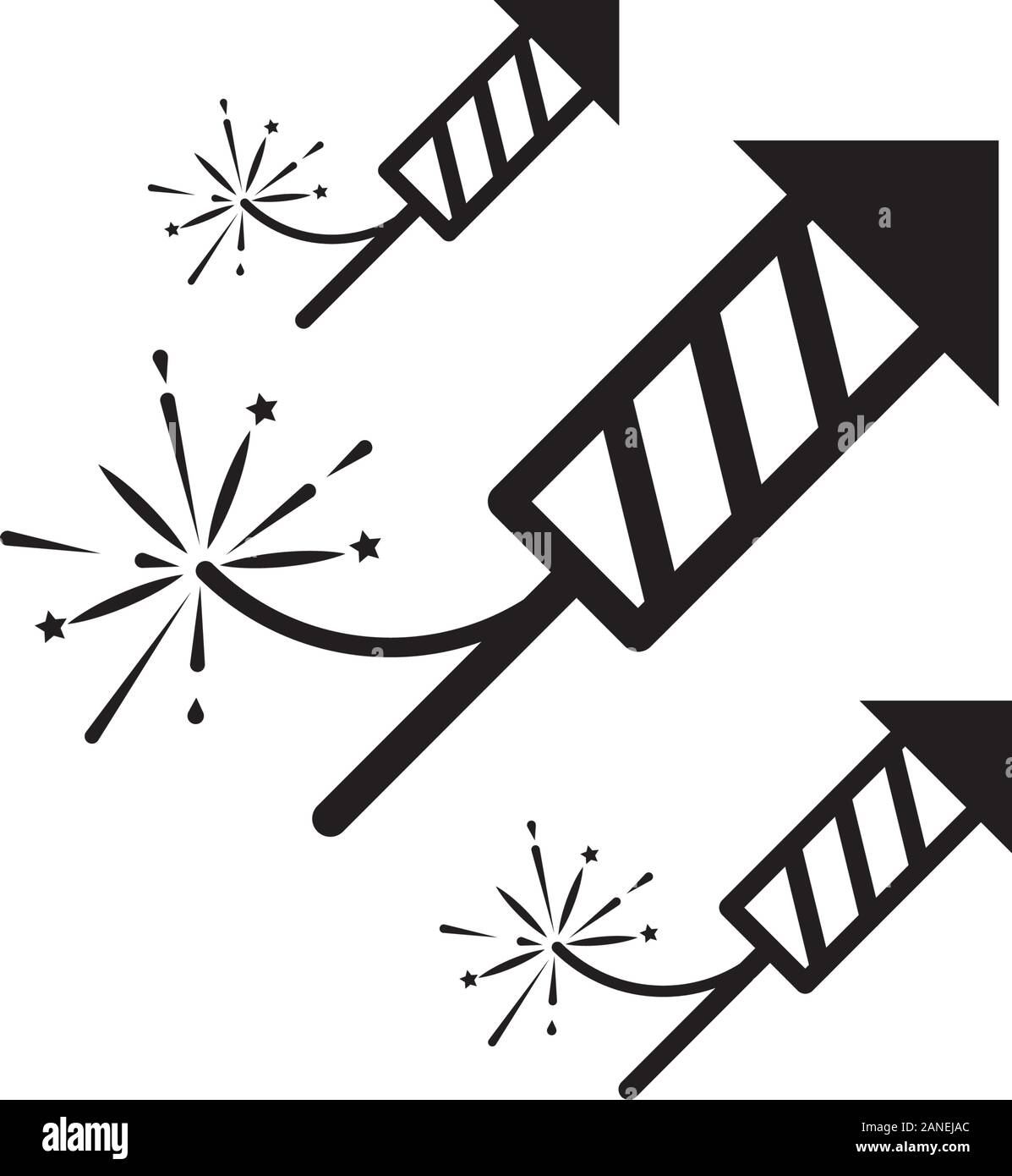 Feuerwerk Vektor icon Abbildung Design Template Stock Vektor