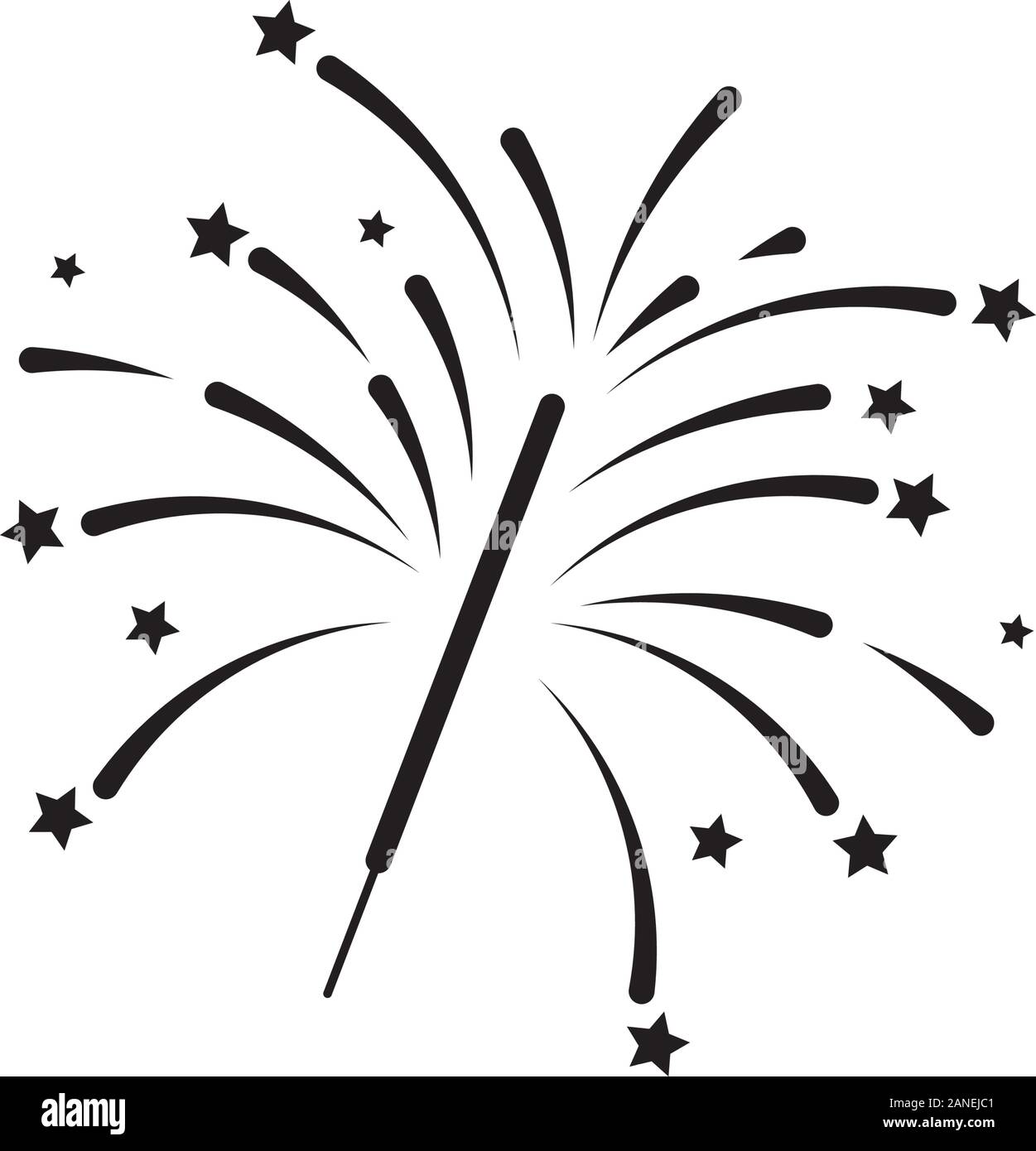 Feuerwerk Vektor icon Abbildung Design Template Stock Vektor