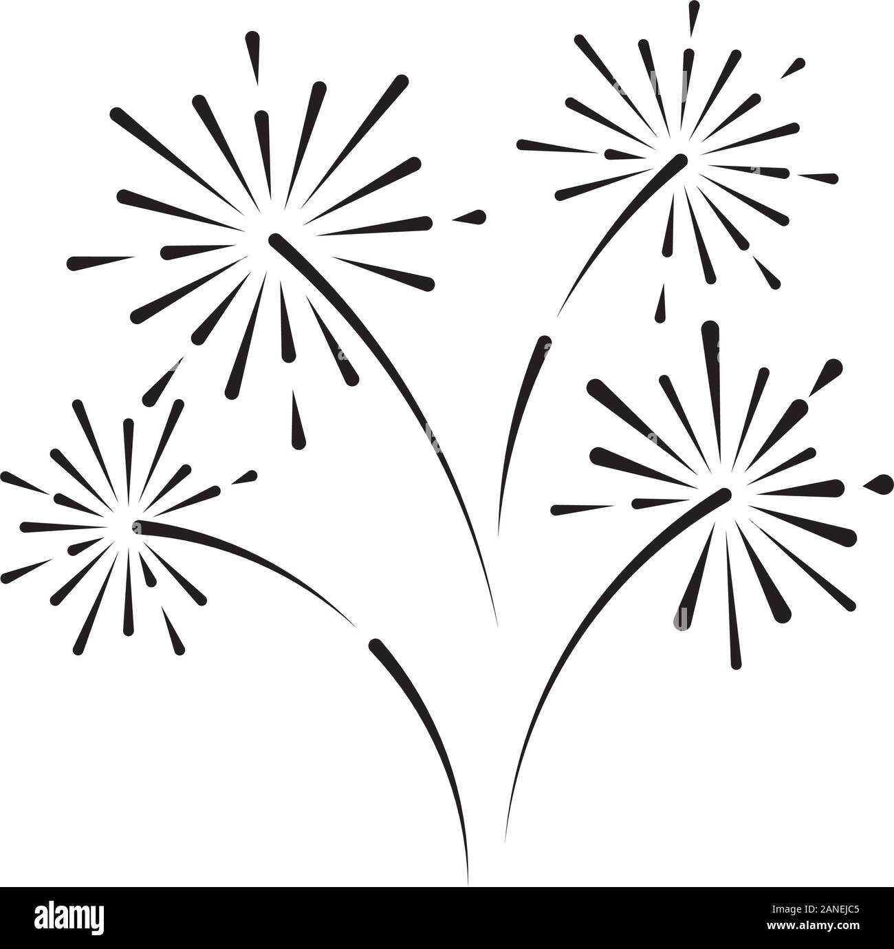 Feuerwerk Vektor icon Abbildung Design Template Stock Vektor