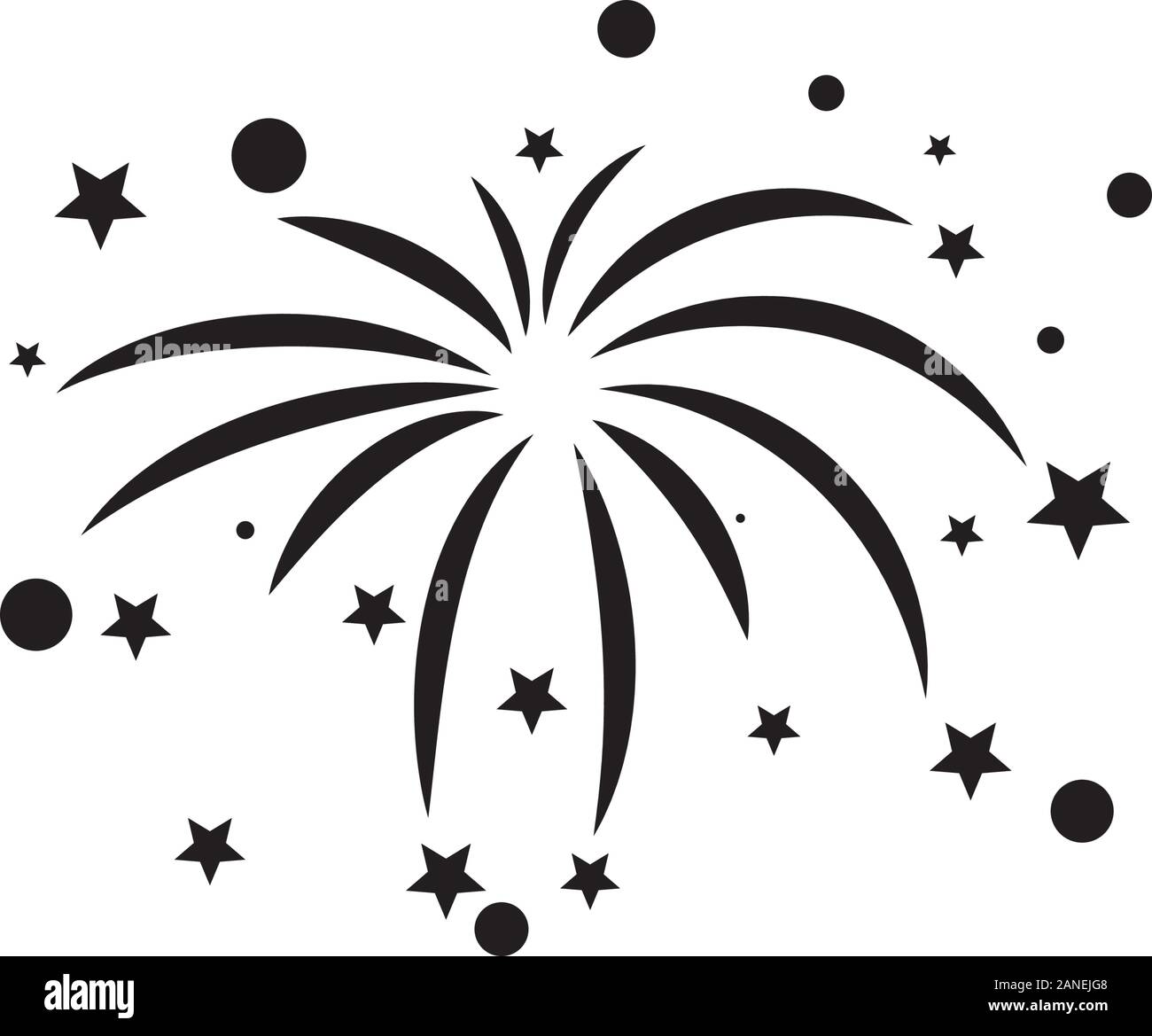 Feuerwerk Vektor icon Abbildung Design Template Stock Vektor