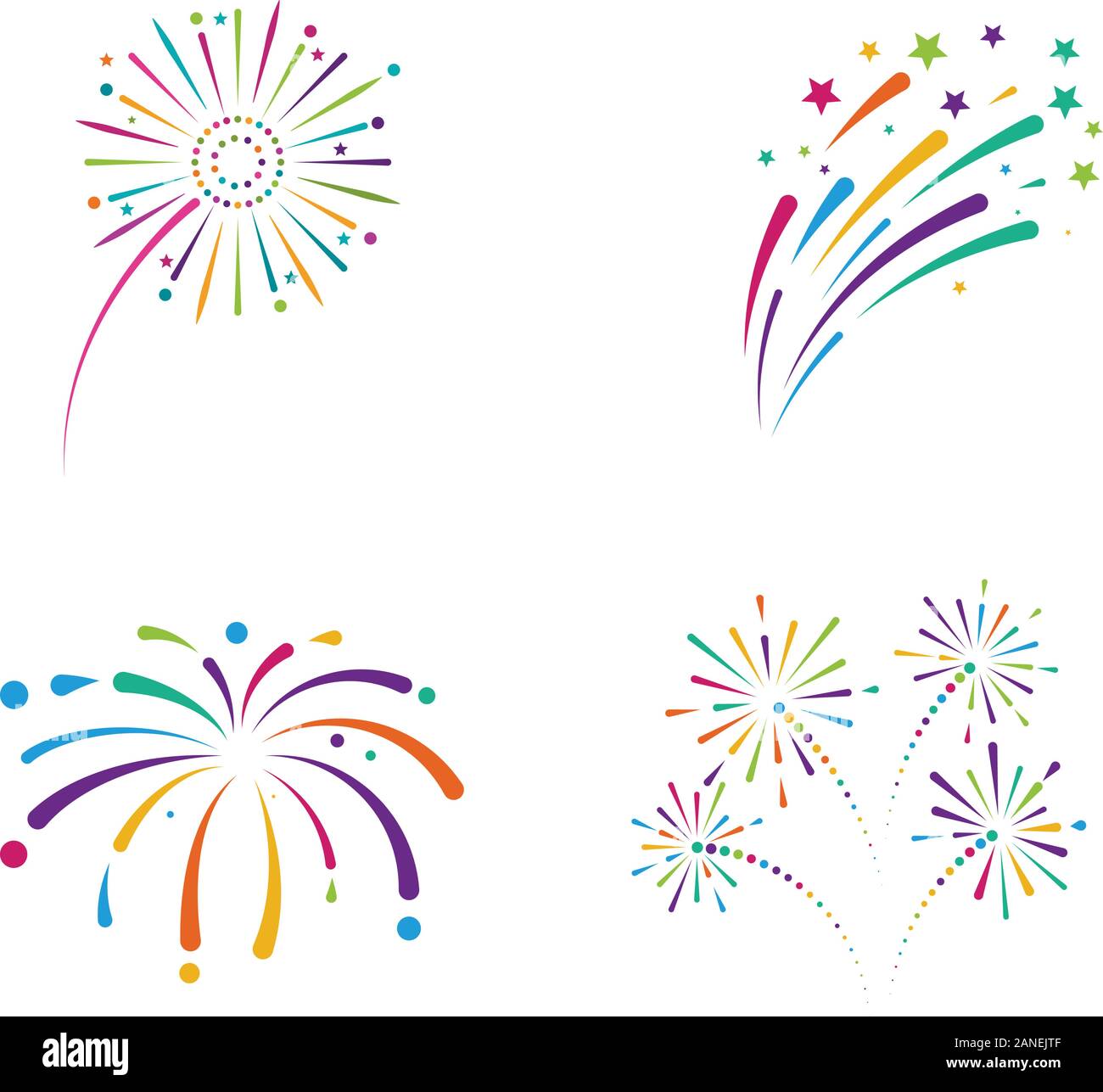 Feuerwerk Vektor icon Abbildung Design Template Stock Vektor