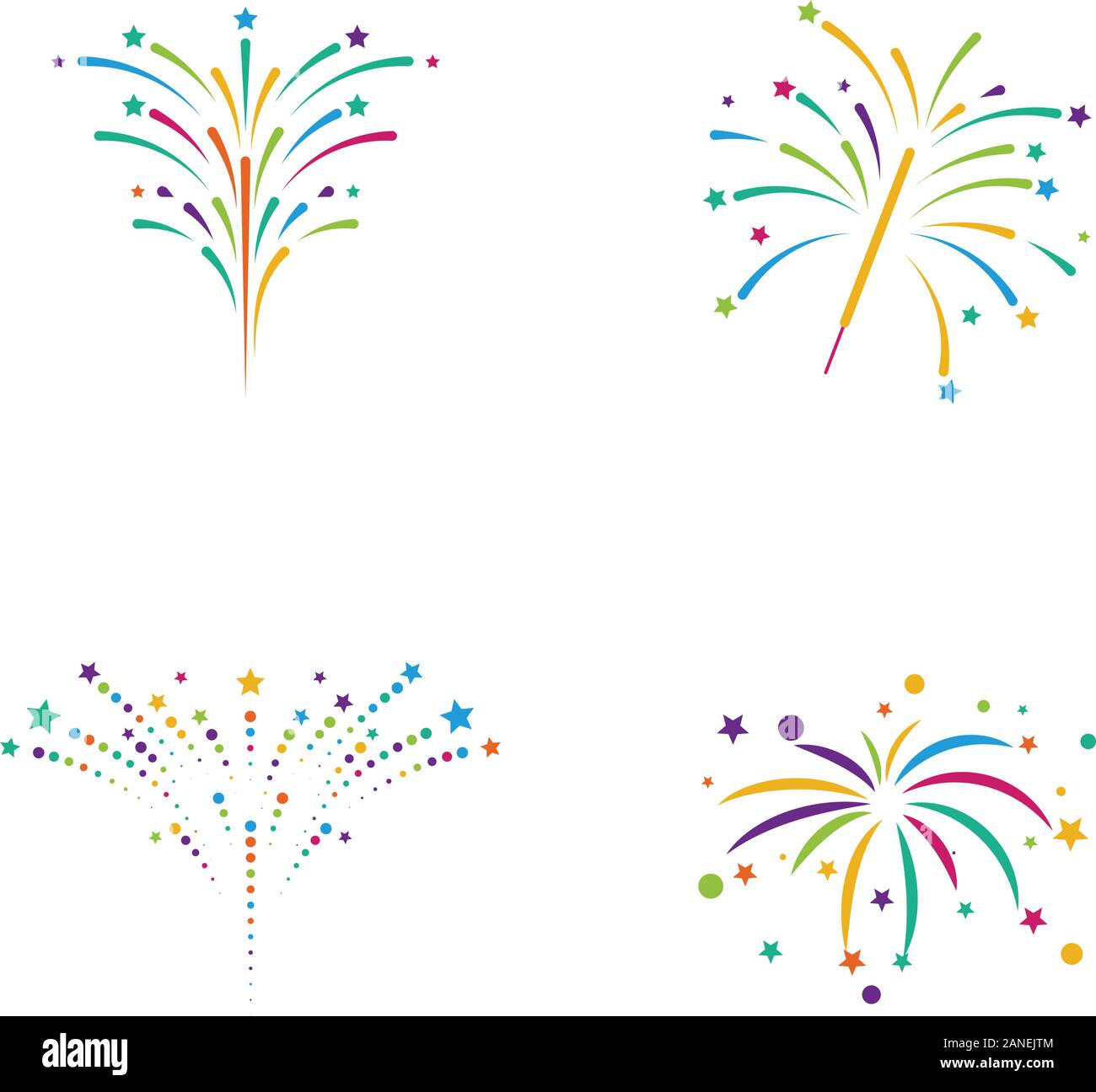 Feuerwerk Vektor icon Abbildung Design Template Stock Vektor