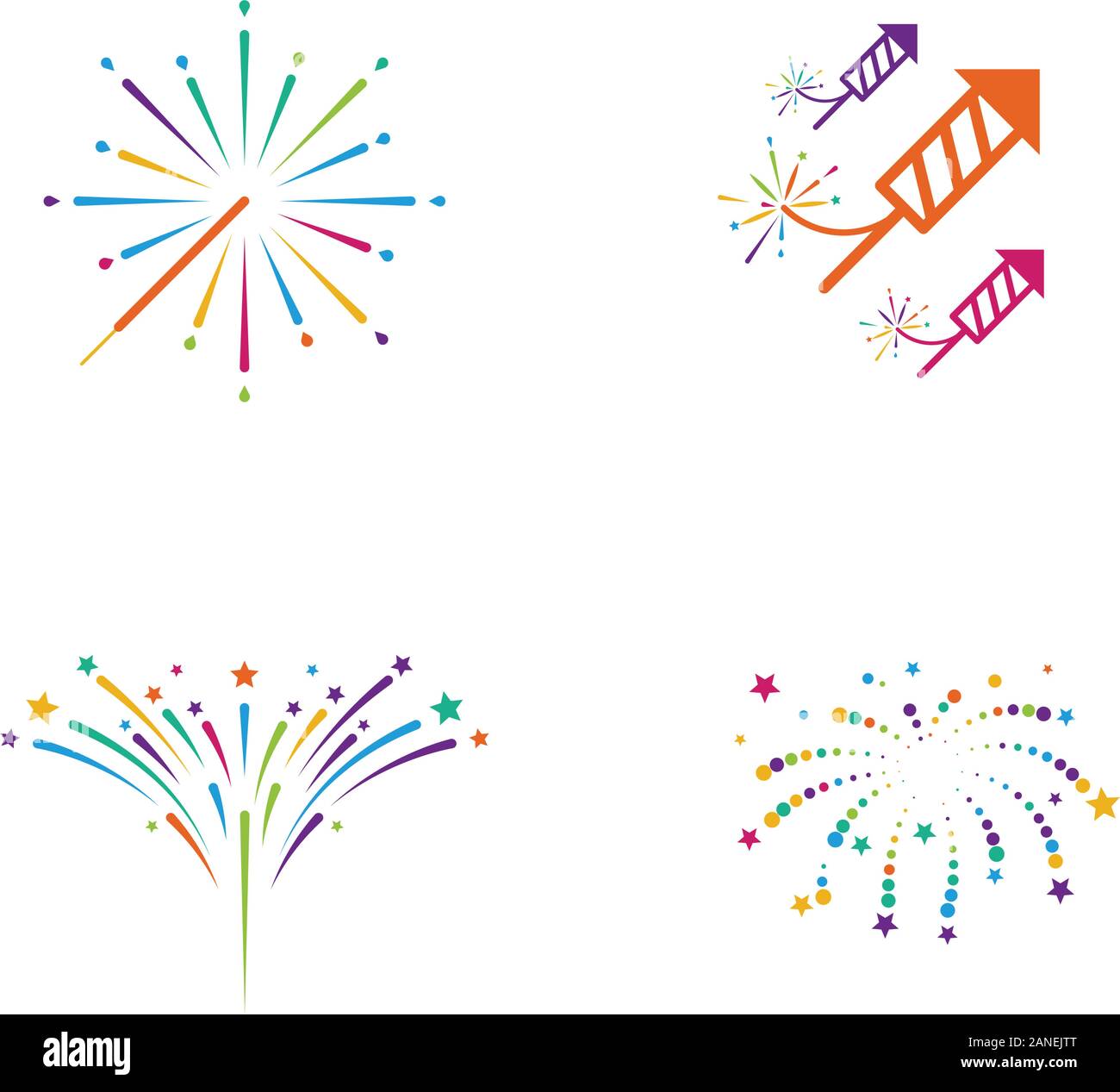 Feuerwerk Vektor icon Abbildung Design Template Stock Vektor