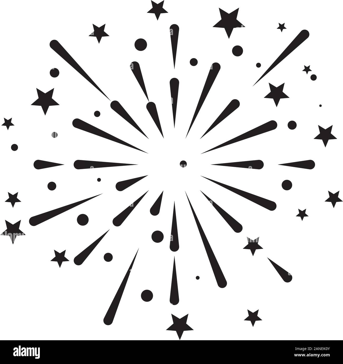 Feuerwerk Vektor icon Abbildung Design Template Stock Vektor