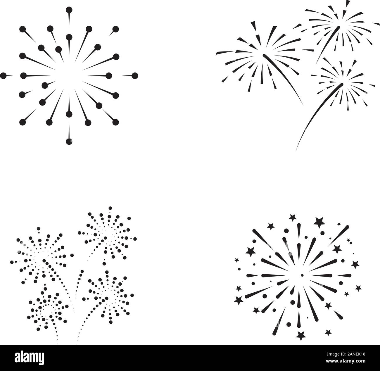Feuerwerk Vektor icon Abbildung Design Template Stock Vektor