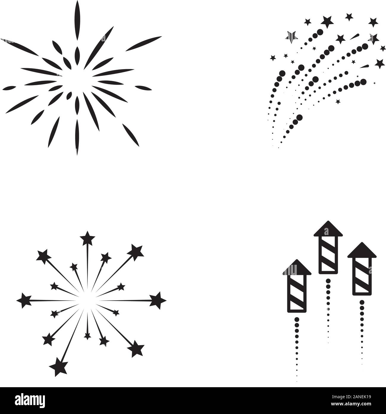 Feuerwerk Vektor icon Abbildung Design Template Stock Vektor