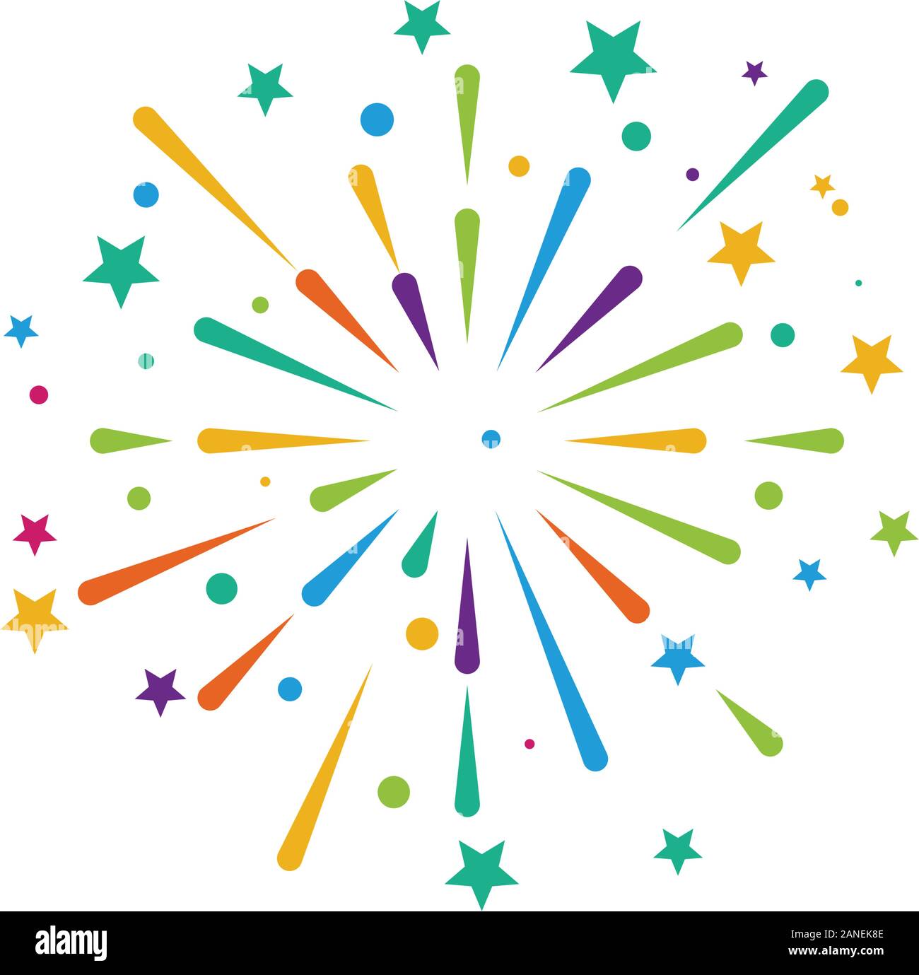 Feuerwerk Vektor icon Abbildung Design Template Stock Vektor