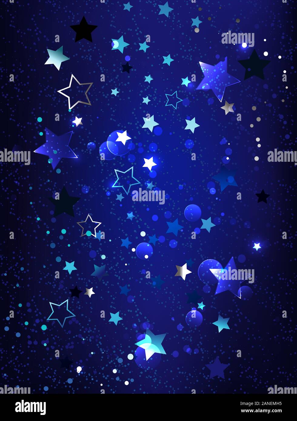 Dunkel, blau strukturierten Hintergrund mit blauen, glänzende, kleine Sterne. Phantom blau. Stock Vektor