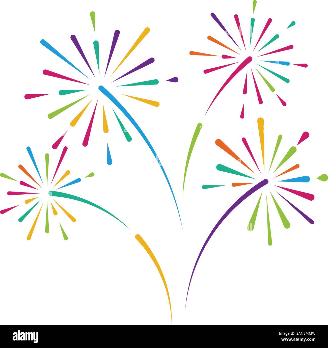 Feuerwerk Vektor icon Abbildung Design Template Stock Vektor