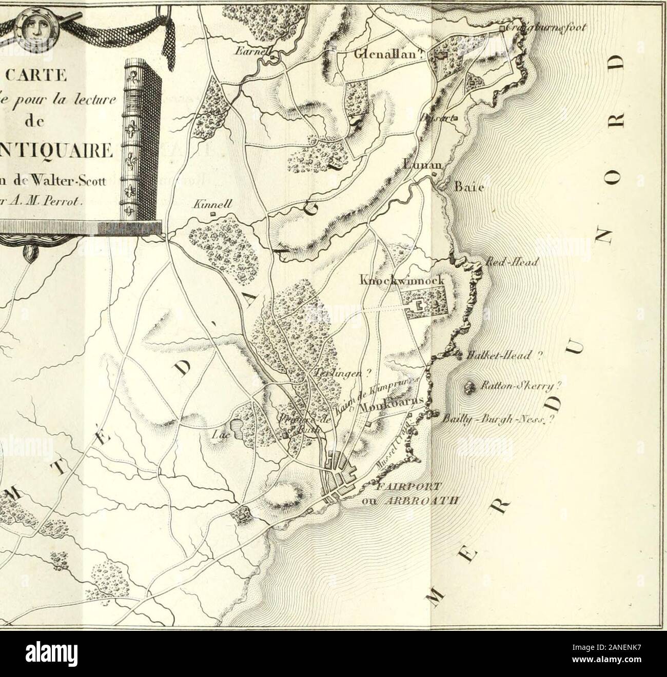 Oeuvres Complètes. ;. "-F&gt; X". m. ** "", W • -" ". m m m m m LANTIQUAIRE (f) e2 lntiqucm). ) CHAPITRE PREMIER Quon mappelle un carrosse! Un-carrosse à linstantQuon crie, et que ce-cri partout se répétant, auf nentende plus rien quun Carosse! Un-carosse! "Chrononhotonthotogos, Vers la fin du dix-huitième Siècle, un Jeune hommede bonne Mine, Obligé de se Loin dans le nord-est delEcosse, Arriva Le Matin dun Beau jour dété Gießen re-Tenir et occuper une Place dans une de ces dEdimbourg voiturespubliques qui vont au Queensferry, où, io LANTIQUAIRE. comme Le nom de ce lieu letzte Lannonce (i), Stockfoto