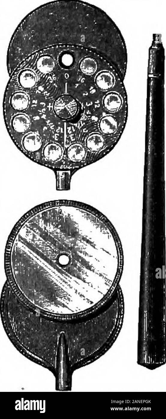 Eine bebilderte medizinische dictionaryBeing encyclopaedic ein Wörterbuch der technischen Begriffe von Schriftstellern auf die Medizin und die Sicherheiten, die in der Lateinischen, Englischen, Französischen und Deutschen Sprachen. ists von beiden Seiten des ordinarymirror, um den Kreis zu einem Parallelogramm ändern. Diese isswung auf zwei Zapfen, und lässt zu, dass der eine Neigung von 25°. Es tiltsboth Wege, und kann entweder für die Aufrechte oder invertedmethod der Prüfung verwendet werden. In Lorings letzte Änderung der wesentlichen Punkte sind, dass die Gläser haben einen Durchmesser von nicht weniger als 6 mm. und dass ihre Zahl ist suflfic Stockfoto