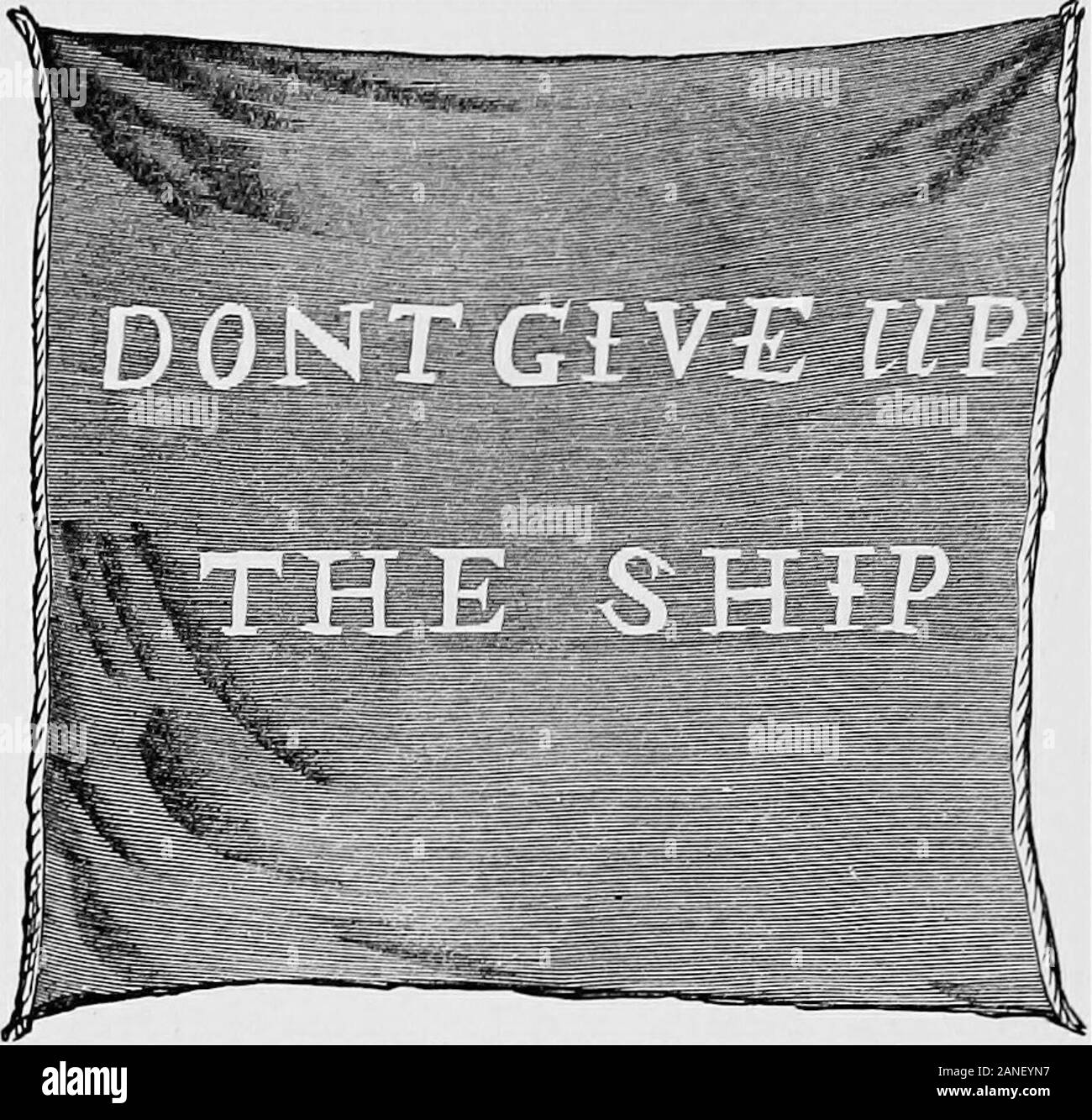 Harper's Lexikon der Vereinigten Staaten Geschichte von 458 A. Dto 1906, nach dem Plan der Benson John De Lossing" basiert. . Mund OFOASCADB CREEK, WO PERRTS FLOTTE GEBAUT. Batterien, zwei Block-Häuser, und die ganze Regierung energisch in Theline der Britischen intrenchments in der Sache. Isaac Chauncey wurde in commandhands der Amerikaner. Fort Erie war von einem kleinen Geschwader am Lake Ontario lat" iiT. H 257 ERIE, See, Schlacht auf. PERRYS BATTLE FLAG. im Jahre 1812, und Kapitän Oliver Hazard Perry, einer eifrigen jungen Marineoffizier, Rhode Isl - Und, wer hat das Kommando über eine Flottille ofgunboats auf der Stockfoto