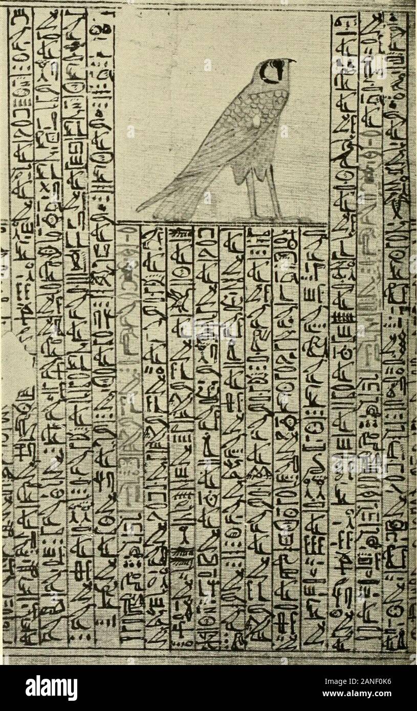 Von Nile und Tigris: eine Erzählung von Reisen in Ägypten und Mesopotamien im Namen der Britischen Museum zwischen den Jahren 1886 und 1913. m Iaiiittd Kalkstein Stele von SEBEK-Hetep, Schreiber von tfie royal Weinkeller. . Wllltli Dynastie. Drit. Mas., Nr. 136 S. Zu s. 137, Bd. i .. ii; uettc und Text ul das Kapitel ul inakiuy die Tr. iiisli. iiuj. tion inlu ahawk ot Gold, von der Papyrus von Nu. Frühe 18. Dynastie. Brit. Mus., Nr. 10477. Der Papyrus von Ani, den Schreiber. 137 war sehr spröde, und ich war von der Schönheit der Farben andfreshness der menschlichen Figuren und Tiere, die sich in der Dim erstaunt Stockfoto