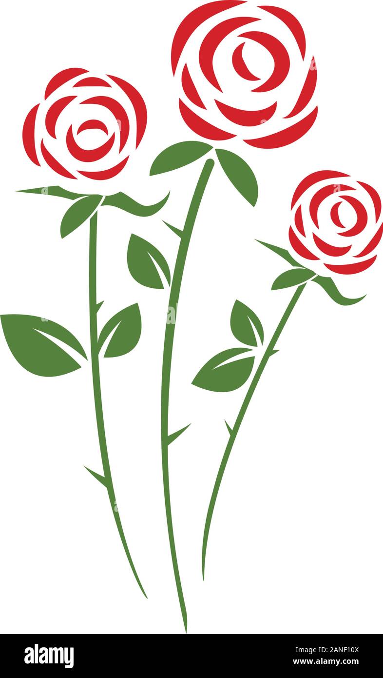 Beauty Rose Blume Vektor Icon Design Vorlage Stock Vektorgrafik Alamy