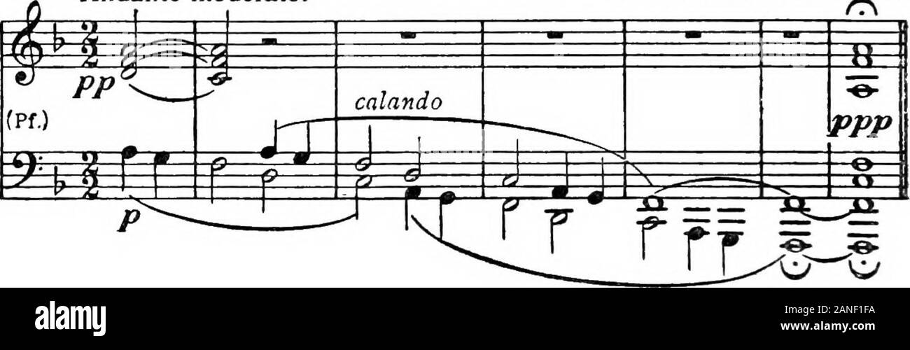 Moderne Harmonie, seine Erklärung und Anwendung. Ex. 292. Andante Moderato, Maria Louisa weiß, FantasieThe GuestHng. verwenden wir unsere Ohren sind in einer ganz anderen ivay aus theaural - Geistige hören in die langsame Bewegung des BeethovensSonata, Op. 10, Nr. 3, zum Beispiel, oder sogar von einer Fuge von Bach. Mit dieser offensichtlich cacophonous Passagen wie diese, someatoning Faktor, wie die einfache Wahrnehmung einer definiteintention, oder die Durchführung eines festen, müssen besufficiently offensichtlich ein mentaler Hinsicht andere als thepurely senkrecht Hören zu induzieren. Mit dem Dvorak Beispiel, die Absicht des combin Stockfoto