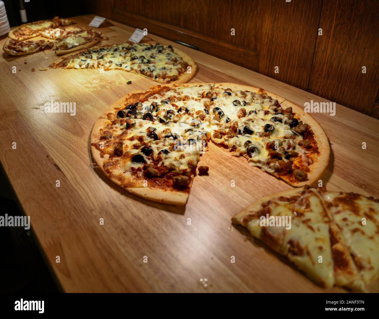 Pizza-Buffet Stockfoto