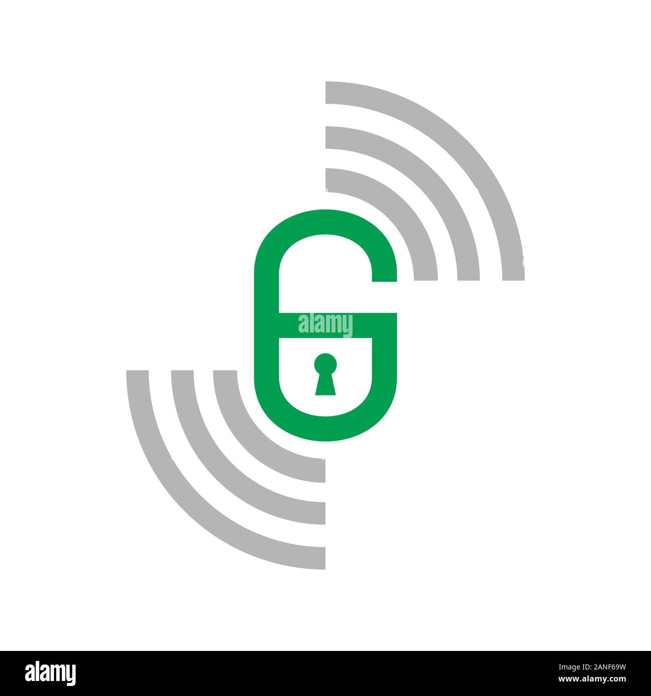 Erste G Smart Lock Remote Vektor Symbol Grafik logo Icon Design Vorlage Stock Vektor