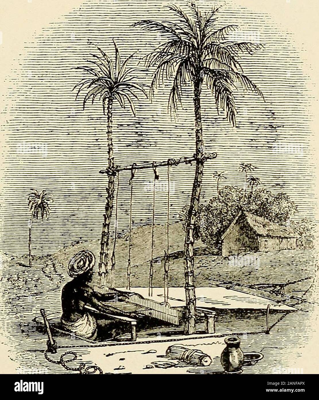 Die Geschichte der Textilien; aus der Vogelperspektive, die Geschichte der Anfang und das Wachstum der Industrie, durch den die Menschheit gekleidet ist. Wasthe Bau des Rad, in der die Spindel, die in einem Rahmen montiert und horizontal angebracht war, und rotatedby eine Band um ein großes Rad im Rahmen festlegen. Ein solches Rad hat von prähistorischen timesin im Osten eingesetzt worden, wurde aber nicht in Europa bis über vierzehnten Jahrhundert eingeführt. Die frühesten Manuskript erwähnt das sich drehende wheelwas im vierzehnten Jahrhundert geschrieben, und ist in der BritishMuseum. Dieses Rad war offensichtlich eine bei w Stockfoto