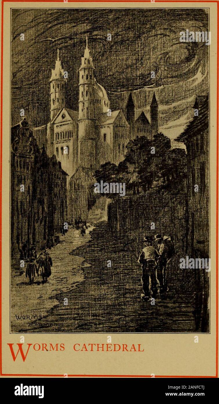 Kathedralen und Kirchen auf den Rhein. . Andrew und St. Martin in Köln, und St. Quirinus in Neuss. Die Kirchen der Rheintal areabundantly mit kirchtürmen geliefert, oft weit über ingroups Symmetrie oder Sinn, wie zum Beispiel die outre Gruppe in Mainz, die ist wirklich unbeschreiblich. Die Apostel Kirche in Köln, thecathedrals in Mainz, Speyer und Worms, und die Abteikirche von Laach alle havewonderfully Broken sky-Linien; W^Hile thosewith Great Central Towers, wie in Neuss, oder die Pfarrkirche von Sinzig, Form; anotherclass und der slim-spired Kirchen an einem - Dernach und C Stockfoto