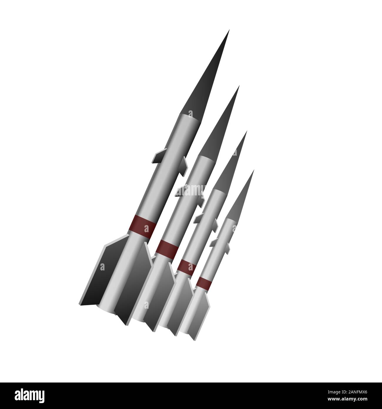 Eine nukleare Rakete. Vector Illustration. Militärischer atomarer Technologie. Stock Vektor