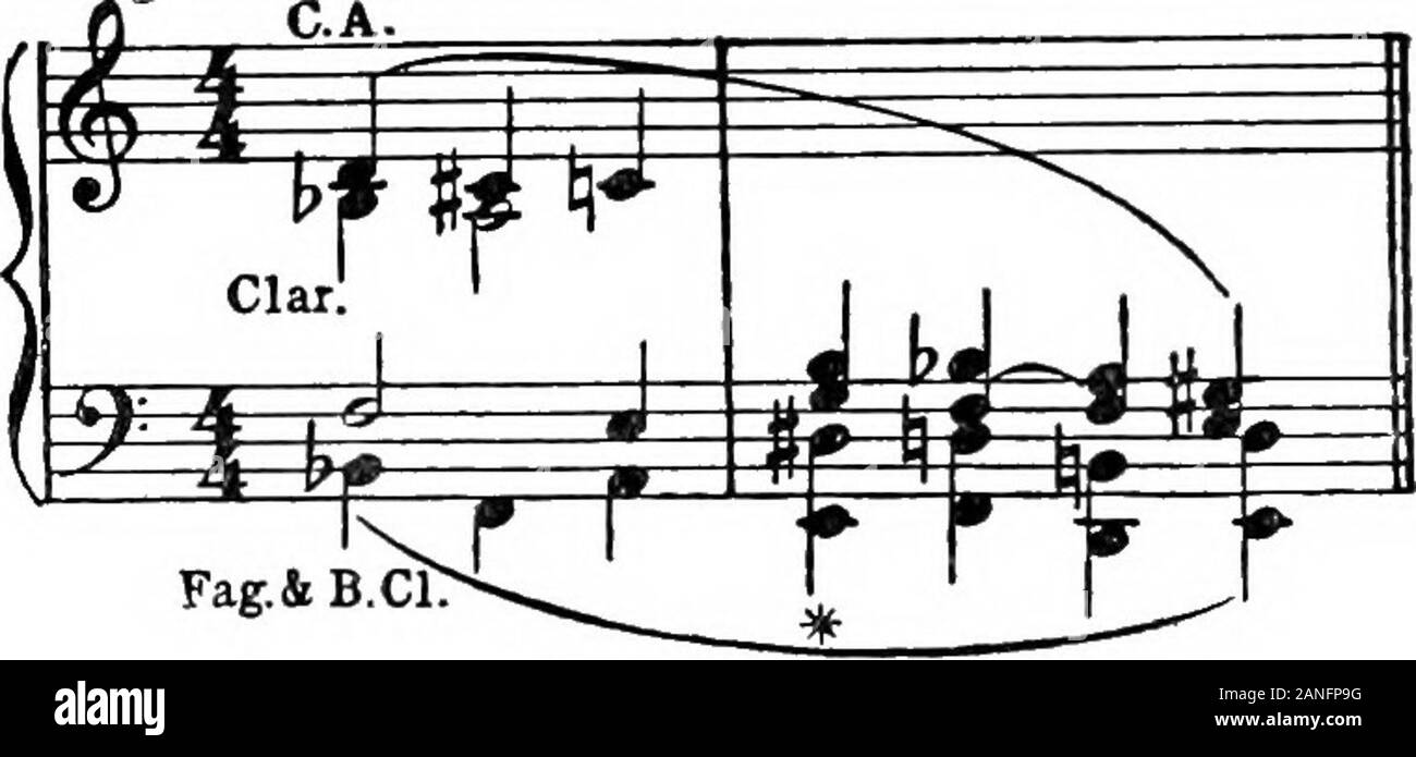 Moderne Harmonie, seine Erklärung und Anwendung. Ex. 214. Massig. C.A. WAGNER, Siegfried. Ex. 215, Andantino Maestoso. W. G. ALCOCK, die Herzogin von Fifes März. Kein Maestoso.  B^B jii^ Vr Wenn ich Org.jj fjig^^??ir Ich^^^^^^^^^^^^ i9=1^1 ^i f tff f tif g zfe # NEUE METHODEN DER CHORD-STRUCTUREEx.216. 101 STRAUSS, EulenspiegeL Stockfoto