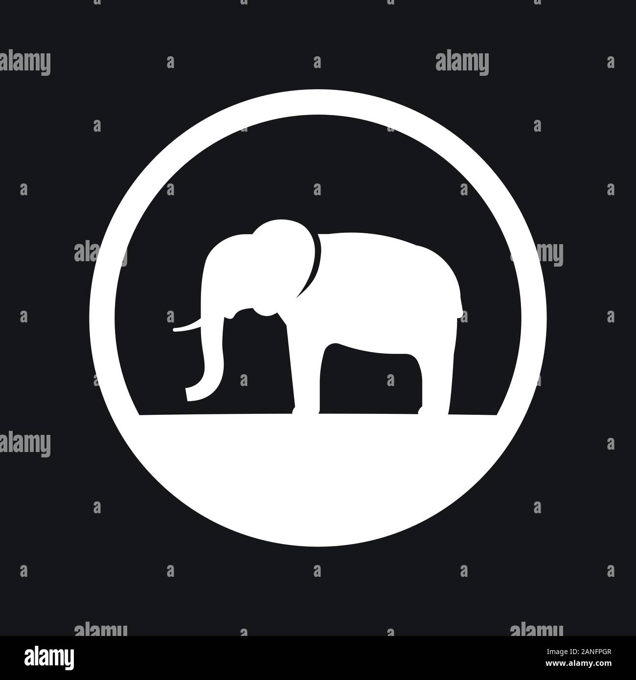 Elephant Symbol, Vector Logo line Art Illustration Stock Vektor