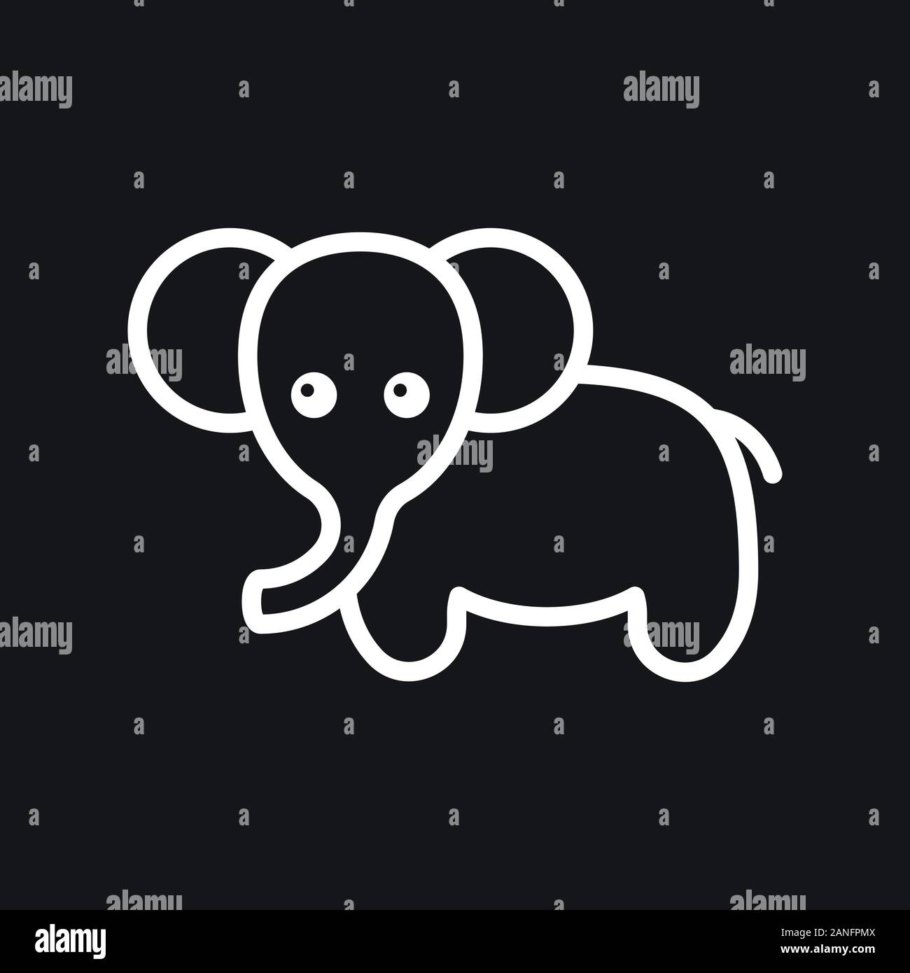Elephant Symbol Vector Logo Line Art Illustration Stock Vektorgrafik Alamy