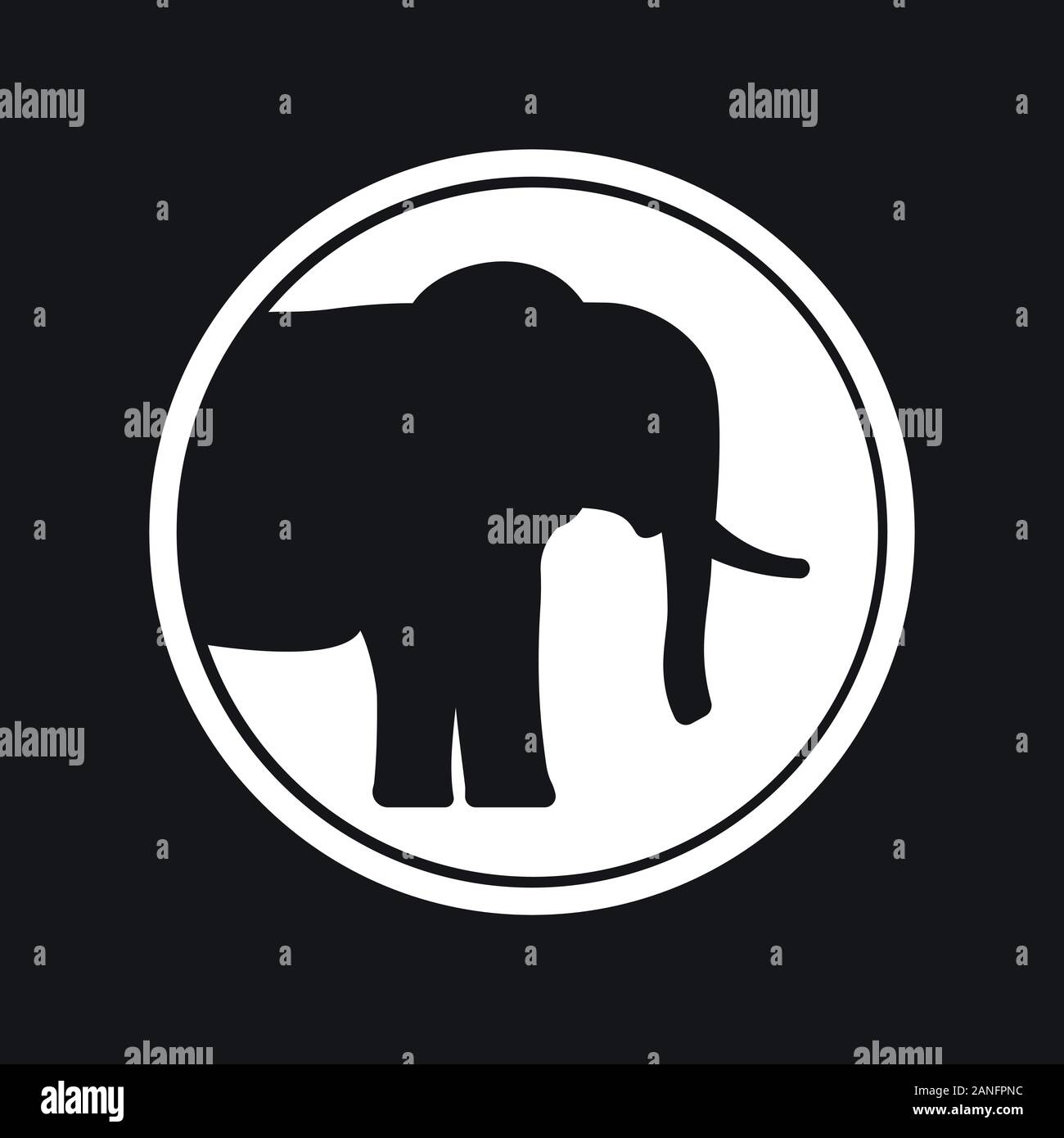 Elephant Symbol, Vector Logo line Art Illustration Stock Vektor