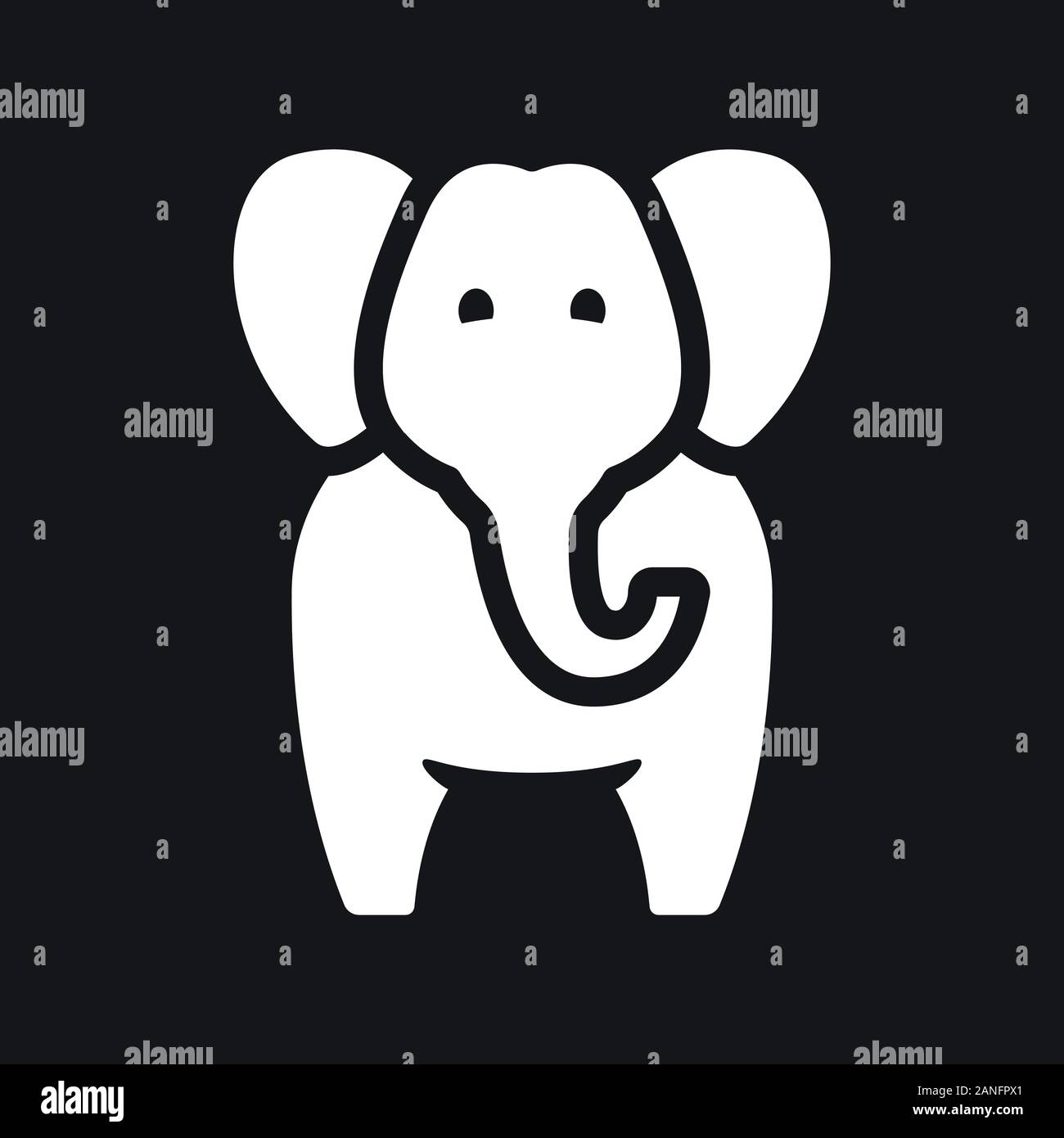 Elephant Symbol, Vector Logo line Art Illustration Stock Vektor