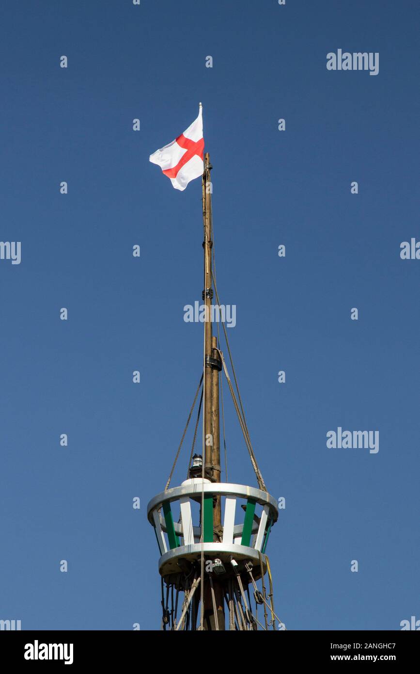 BRISTOL, Großbritannien - 8 April 2019. Bunting über die SS Great Britain ist ein Museum Schiff und ehemaligen Passagier Steamship, Abgeschlossen 1845, entworfen von Isambard Kin Stockfoto