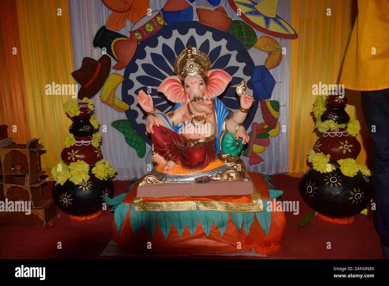 Close-up Ganpati Idol während Ganpati Festival, Indien Stockfoto