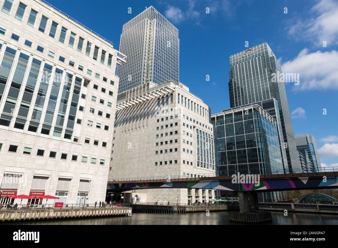Geschäftsviertel Canary Wharf, London, England Stockfoto