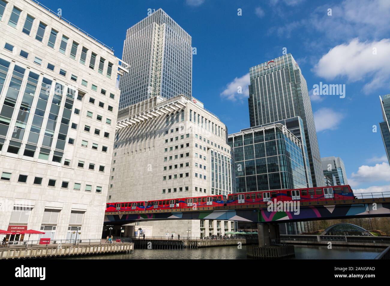 Dockland Light Railway, Canary Wharf, London, England Stockfoto