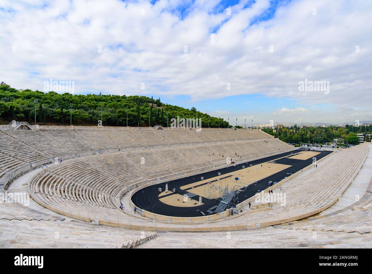 Panathenaic Stadium, der die ersten modernen Olympischen Spiele in Athen, Griechenland, gehostet Stockfoto