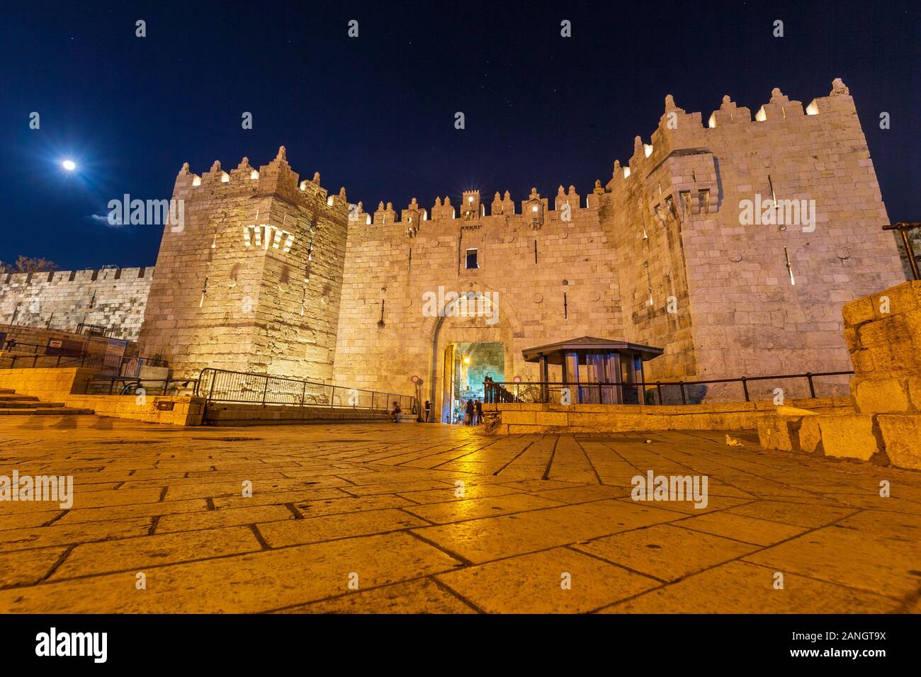 Damaskus Tor Nord Eingang zu moslemischen Viertel von Jerusalem, Israel Stockfoto