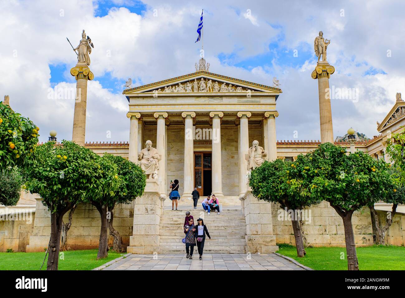 Akademie von Athen in Griechenland die nationalen Akademie in Athen, Griechenland Stockfoto