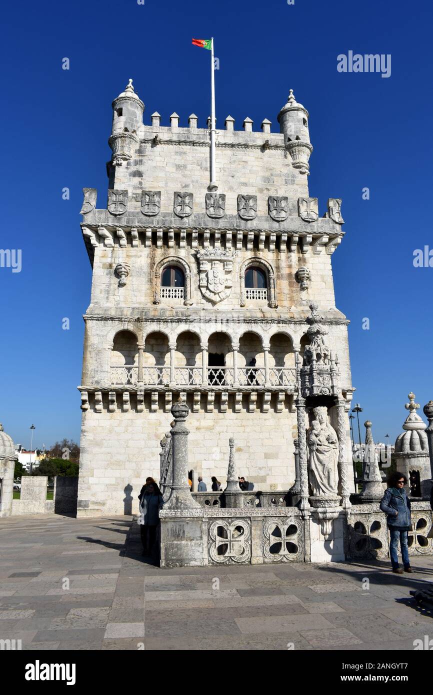Torre de Belem, Belem, Lissabon, Portugal Stockfoto