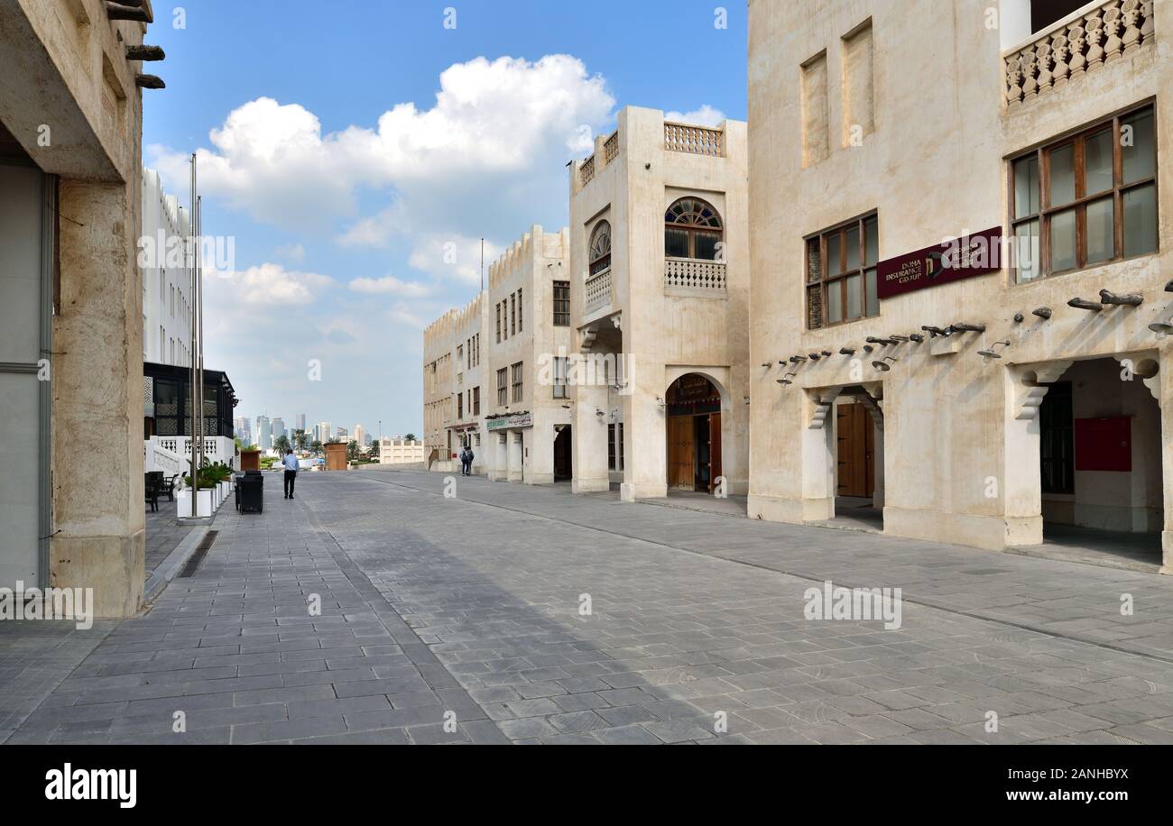 Doha, Katar - Nov 21. 2019. Al Jasra - Stadtgebiet in der Altstadt Stockfoto
